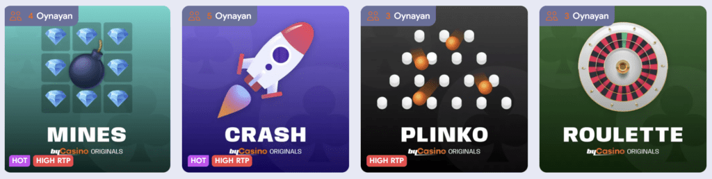 ByCasino slotlarının önizlemesi
